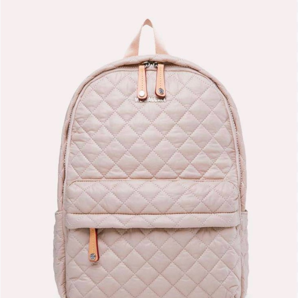 MZ Wallace Small Metro Quilted Beige Backpack